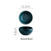Load image into Gallery viewer, ATUCOHO High Fashion Retro Green Nordic Ceramic Tableware Set Dinnerware Set Bowl Plate Soup Bowl Set Modern Style High-end
