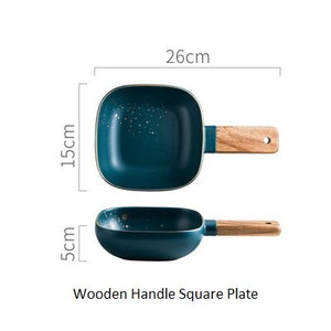 ATUCOHO High Fashion Retro Green Nordic Ceramic Tableware Set Dinnerware Set Bowl Plate Soup Bowl Set Modern Style High-end