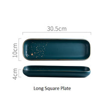 Load image into Gallery viewer, ATUCOHO High Fashion Retro Green Nordic Ceramic Tableware Set Dinnerware Set Bowl Plate Soup Bowl Set Modern Style High-end
