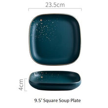 Load image into Gallery viewer, ATUCOHO High Fashion Retro Green Nordic Ceramic Tableware Set Dinnerware Set Bowl Plate Soup Bowl Set Modern Style High-end
