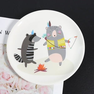 Melamine Cartoon Dinner Plates Imitation Porcelain Tableware Dessert Dish Child Breakfast  Plate Kitchen Accessories