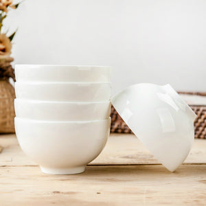 Pure white bone china small bowl ins Nordic style home ceramics restaurant tableware noodle soup bowl rice bowl