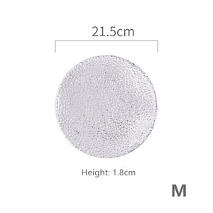 JO LIFE Crystal Plate Ice Cracked Texture Dish Fruit Food Storage Luxury Nordic Style Kitchen Tableware Dessert Salad Glass Tray