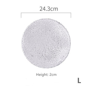 JO LIFE Crystal Plate Ice Cracked Texture Dish Fruit Food Storage Luxury Nordic Style Kitchen Tableware Dessert Salad Glass Tray
