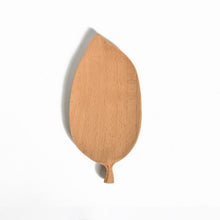 Load image into Gallery viewer, Leaf Shape Wood Plate storage Trays Beech Wood Pan Plate Saucer Tea Tray Dessert Dinner Bread Fruit Dishes
