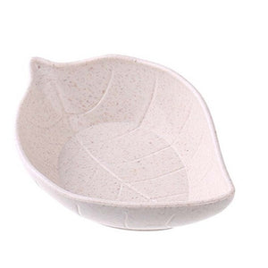 10pcs Creative Leavess Dish Baby Kid Bowl Wheat Straw Soy Sauce Dish Rice Bowl Plate Sub - plate Tableware Food Container