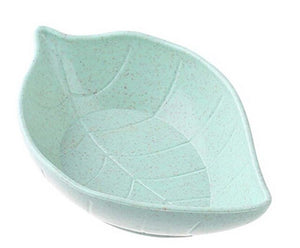 10pcs Creative Leavess Dish Baby Kid Bowl Wheat Straw Soy Sauce Dish Rice Bowl Plate Sub - plate Tableware Food Container