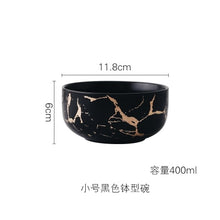 Load image into Gallery viewer, Best Gold Marble Glazes Ceramic Party Tableware Set Porcelain Breakfast Plates Dishes Noodle Bowl Coffee Mug Cup For Decoration
